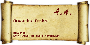 Andorka Andos névjegykártya